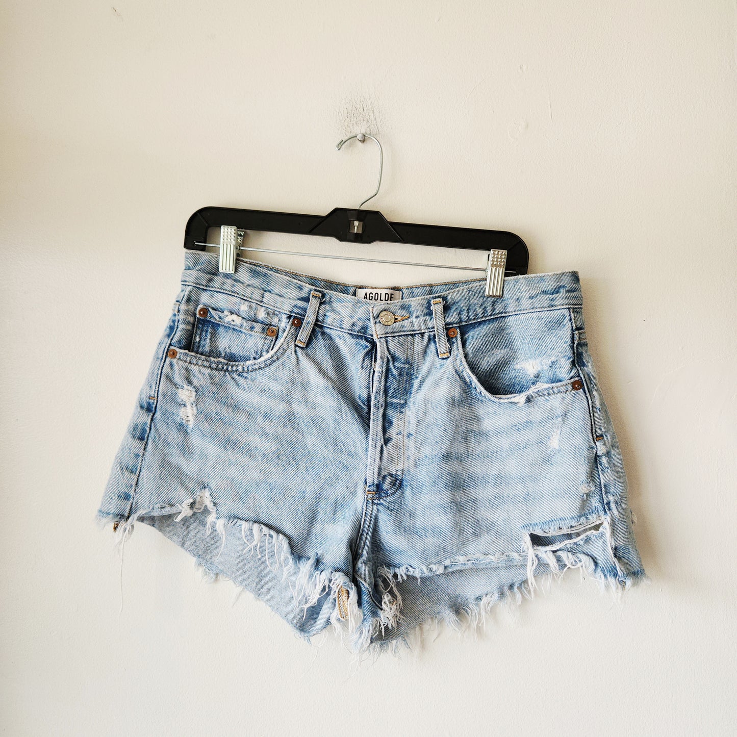 Agolde Button Fly Cut Off Shorts - size 29