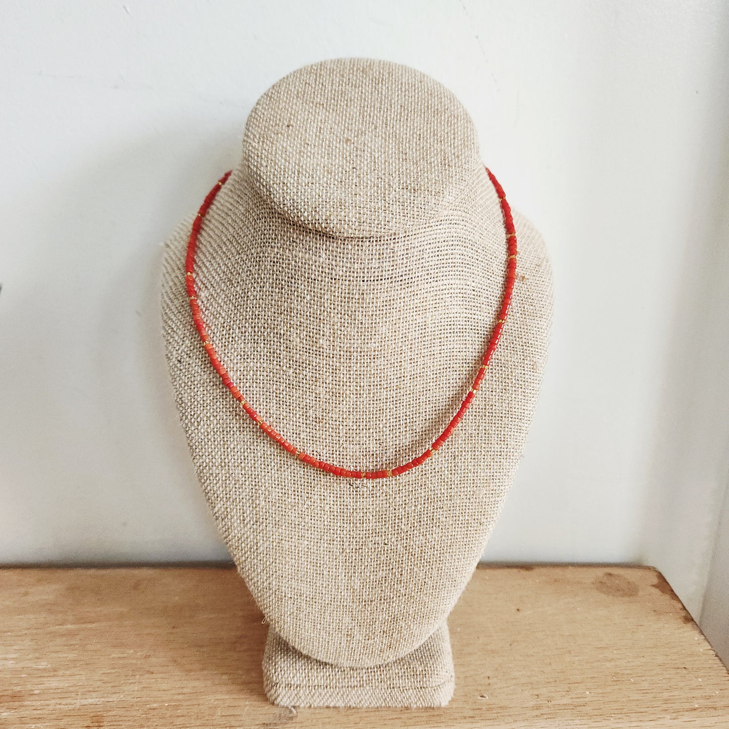 Seed Bead Necklace with Sterling Silver Clasp