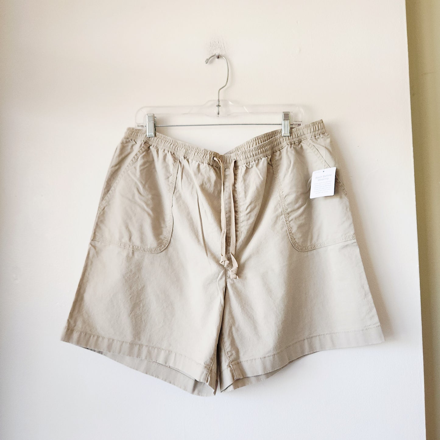 LL Bean 100% Cotton Drawstring Shorts - size 18 - New