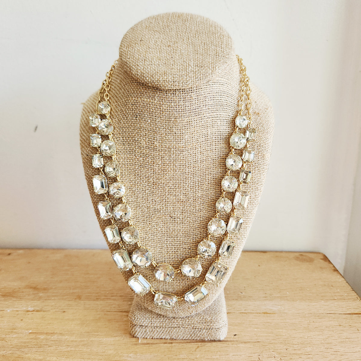 J Crew Factory Two Strand Rhinstone Necklace - New
