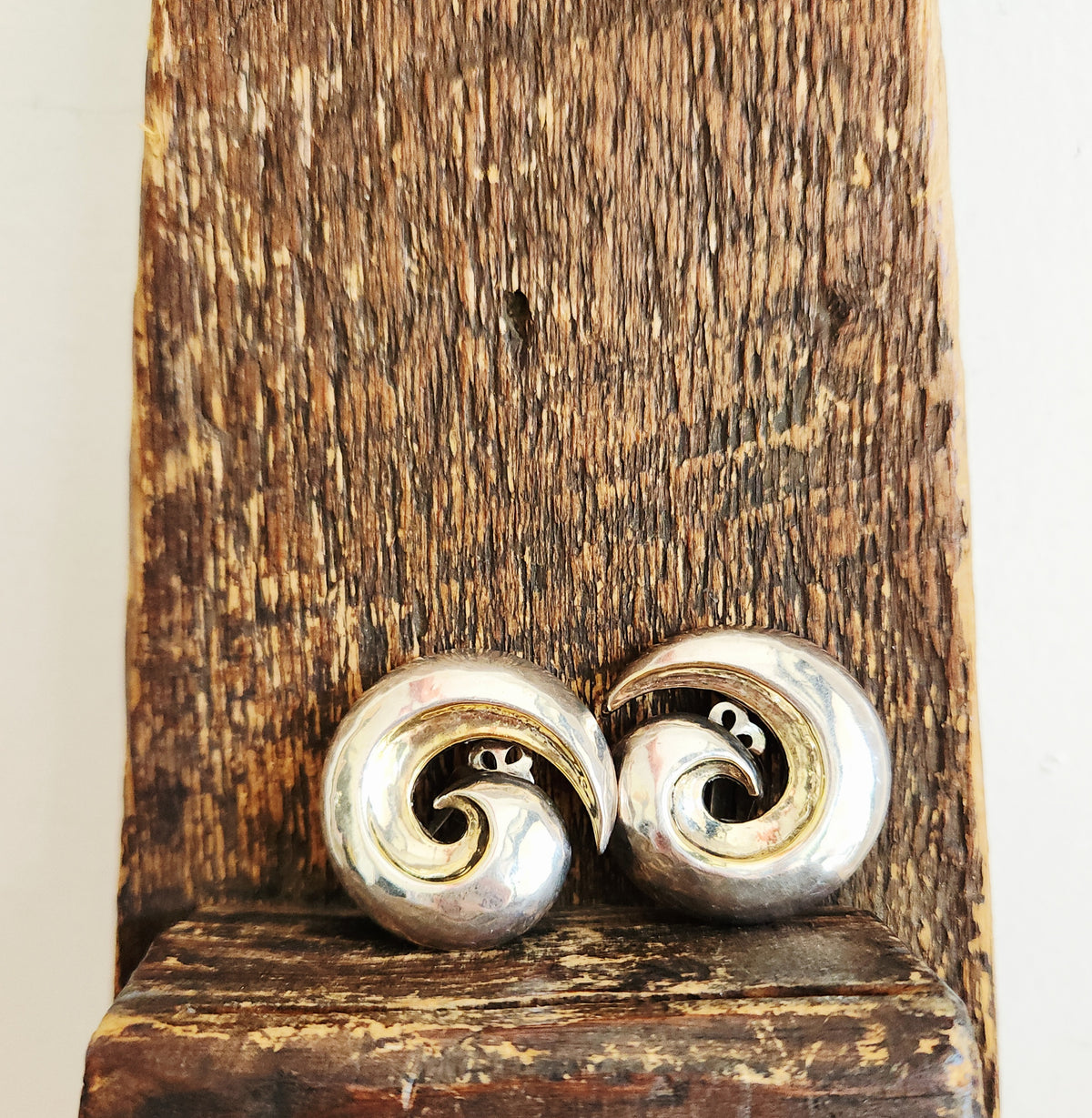 Sterling Silver Swirl Clip On Earrings