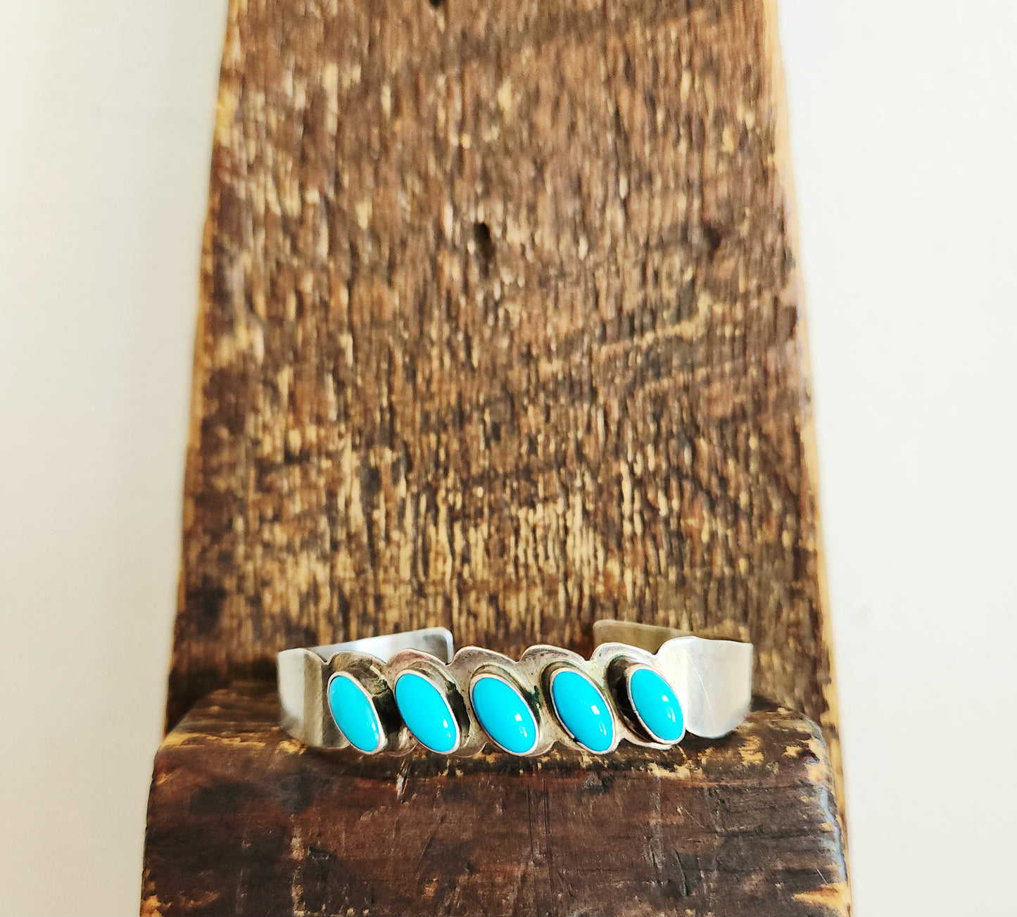 Vintage Sterling Silver & Turquoise Cuff Bracelet
