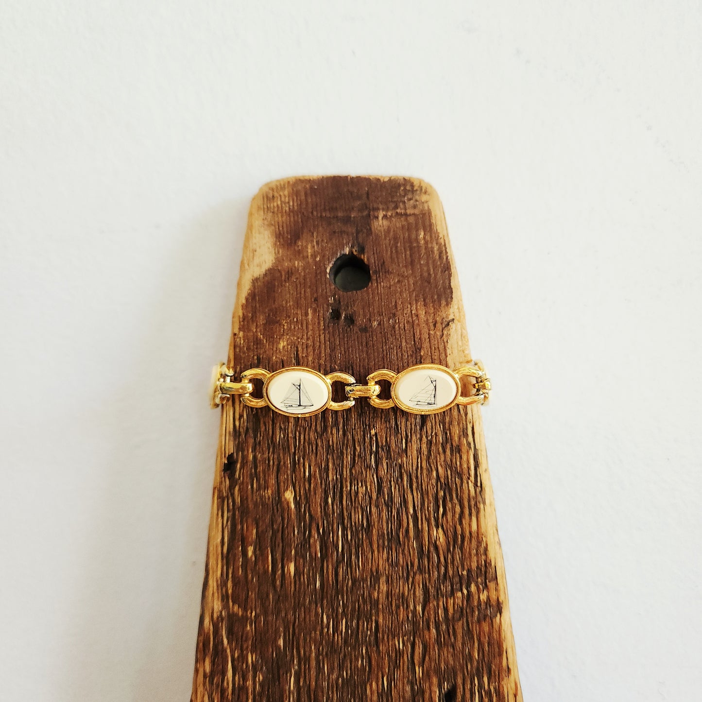 Faux Scrimshaw Link Bracelet
