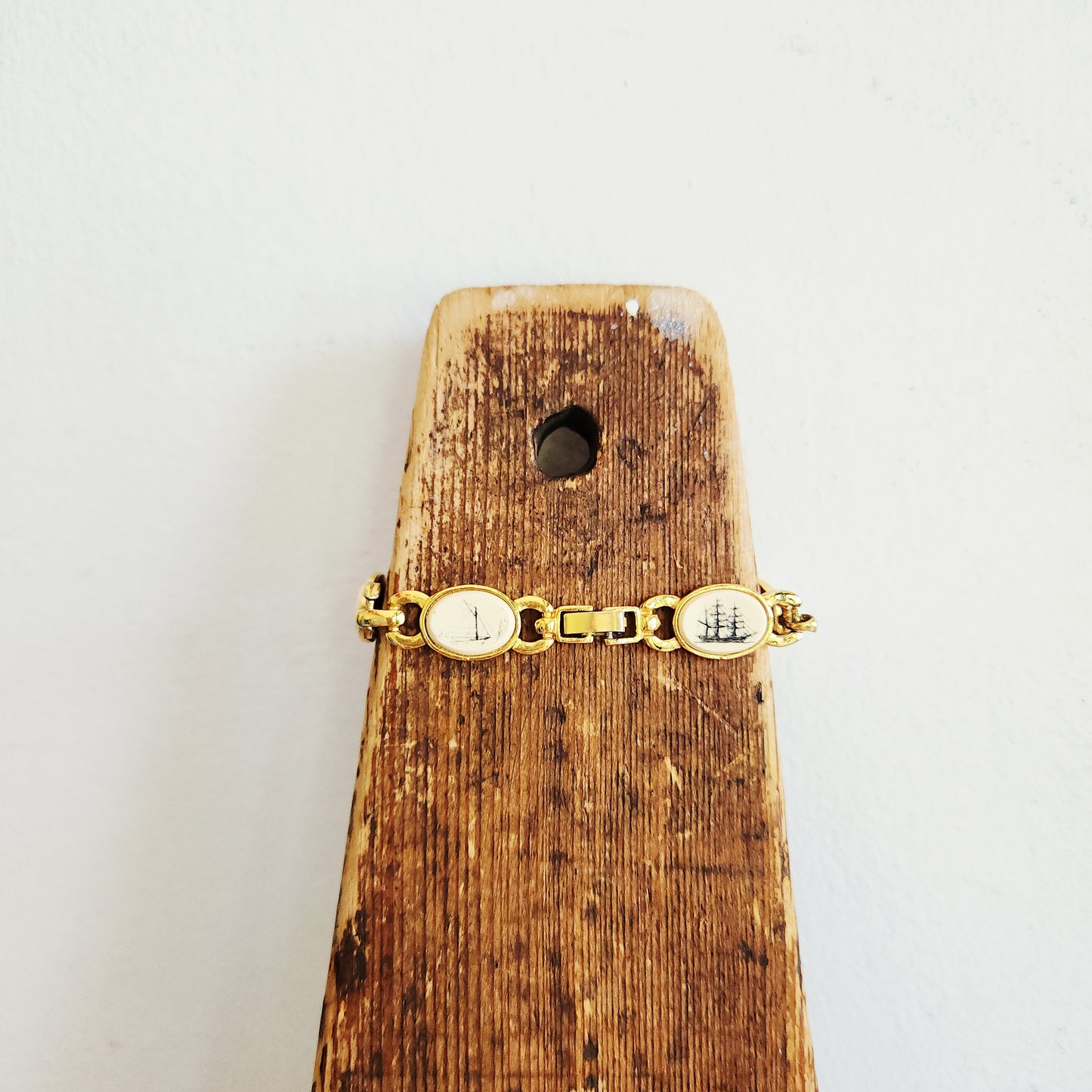 Faux Scrimshaw Link Bracelet