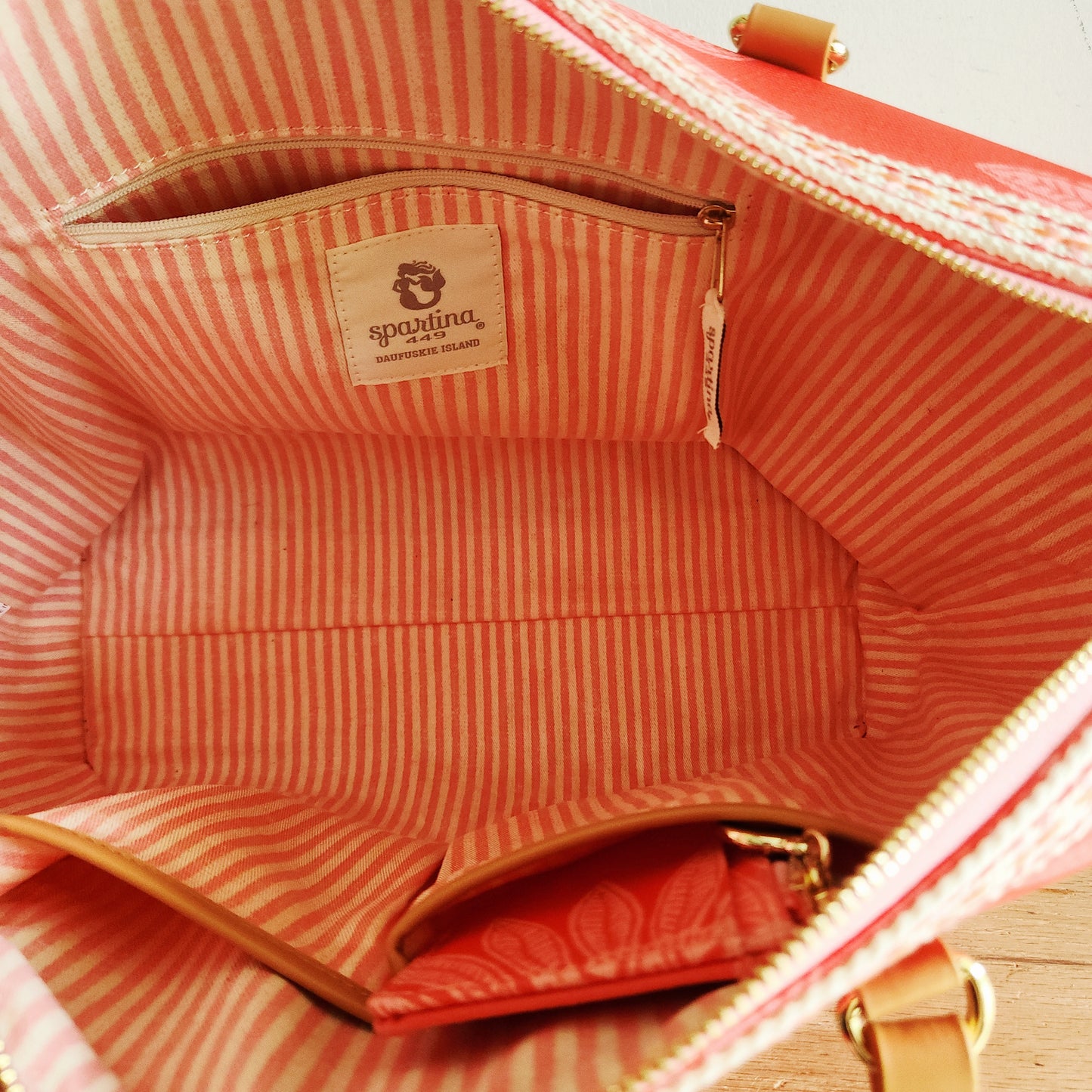 Spartina 449 Zip Top Travel Tote with Matching Change Purse - as is