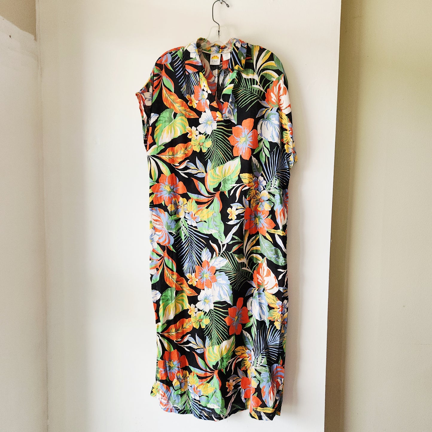 C&C California Linen Blend Loose Fit Dress/Cover Up - M