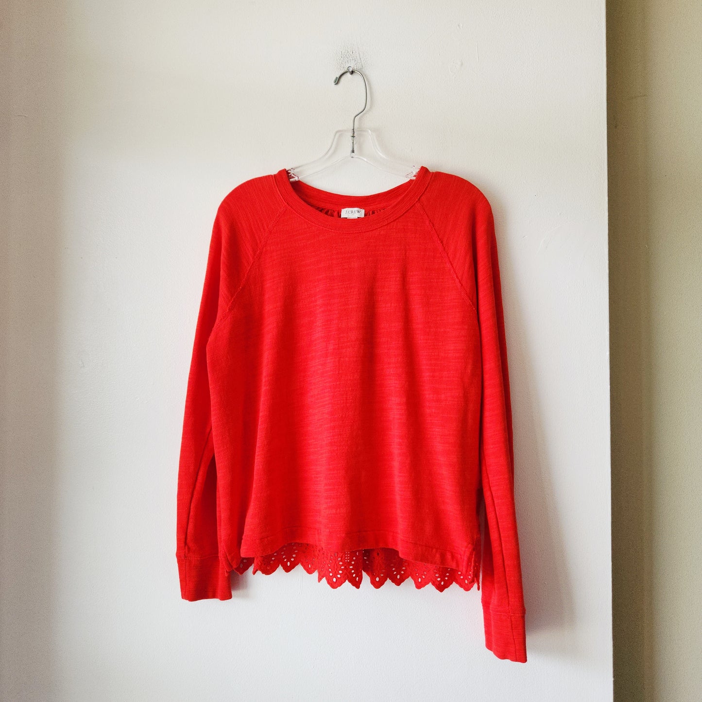 J Crew Factory 100% Cotton Sweatshirt with Eyelet Back Panel - L