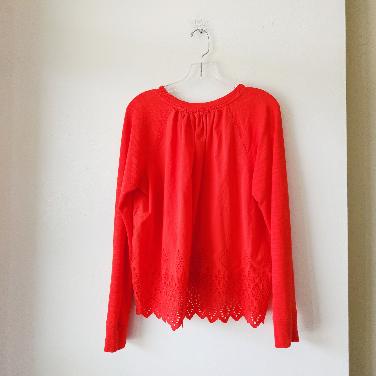 J Crew Factory 100% Cotton Sweatshirt with Eyelet Back Panel - L