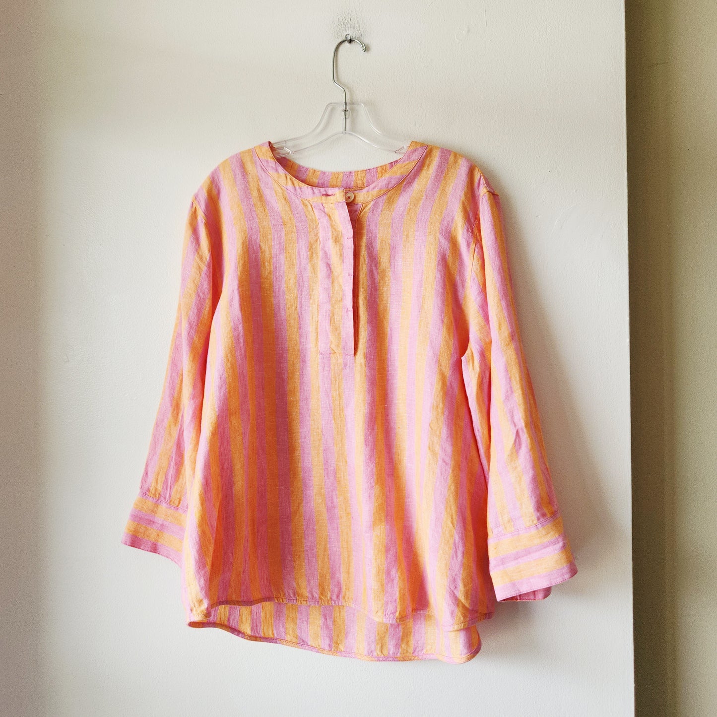 J Crew 100% Linen Pullover Striped Shirt - M