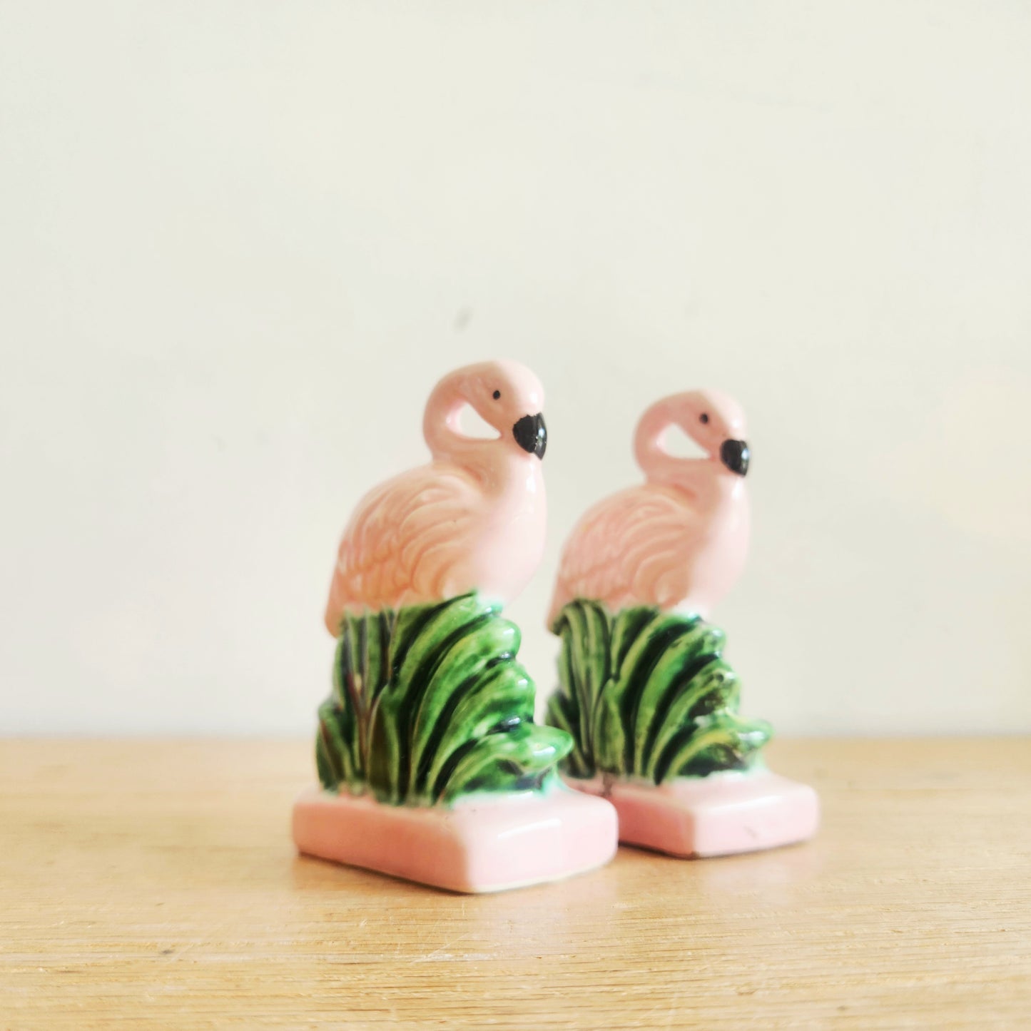 Vintage Ceramic Flamingo Salt and Pepper Shakers Made in Japan