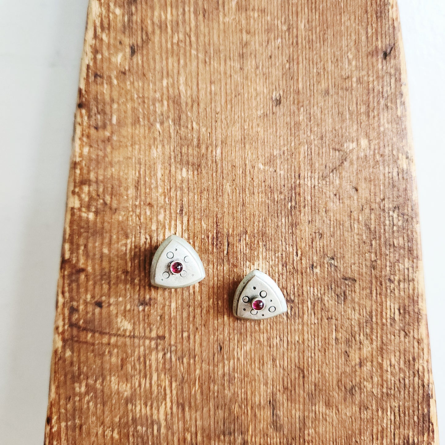 Sterling Silver Stud Earrings with Small Stone Accent
