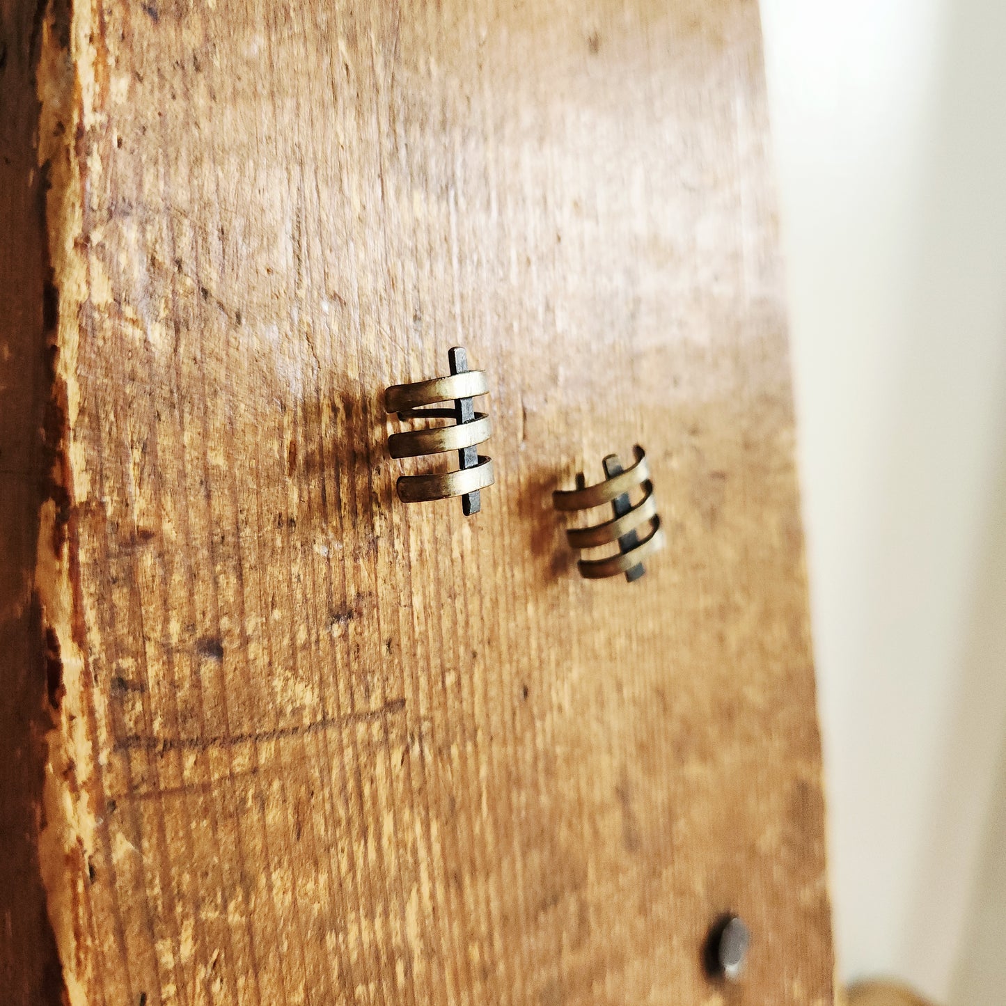 Silvertone Cage Stud Earrings
