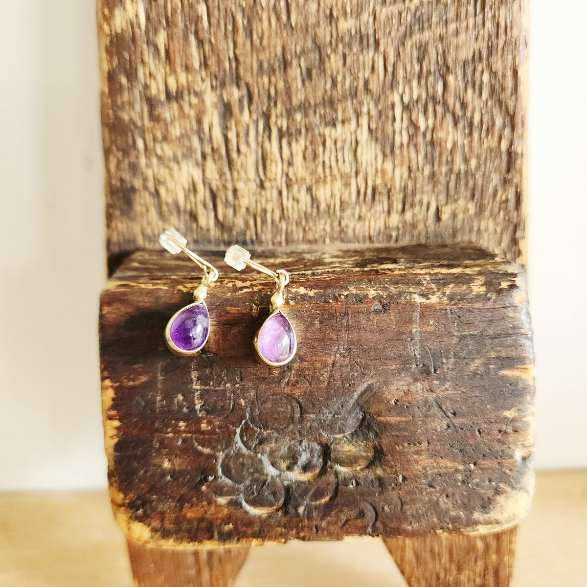 Sterling Silver & Amethyst Teardrop Earrings