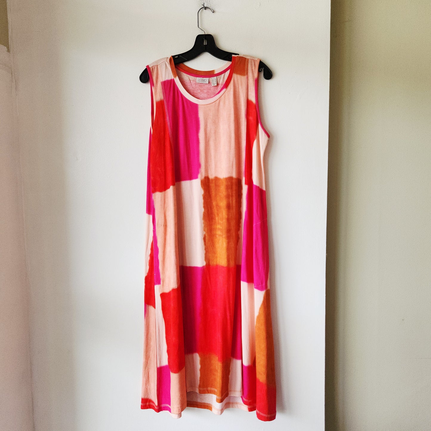 Logo by Lori Goldstein Abstract Colorblock Dress with Pockets - M