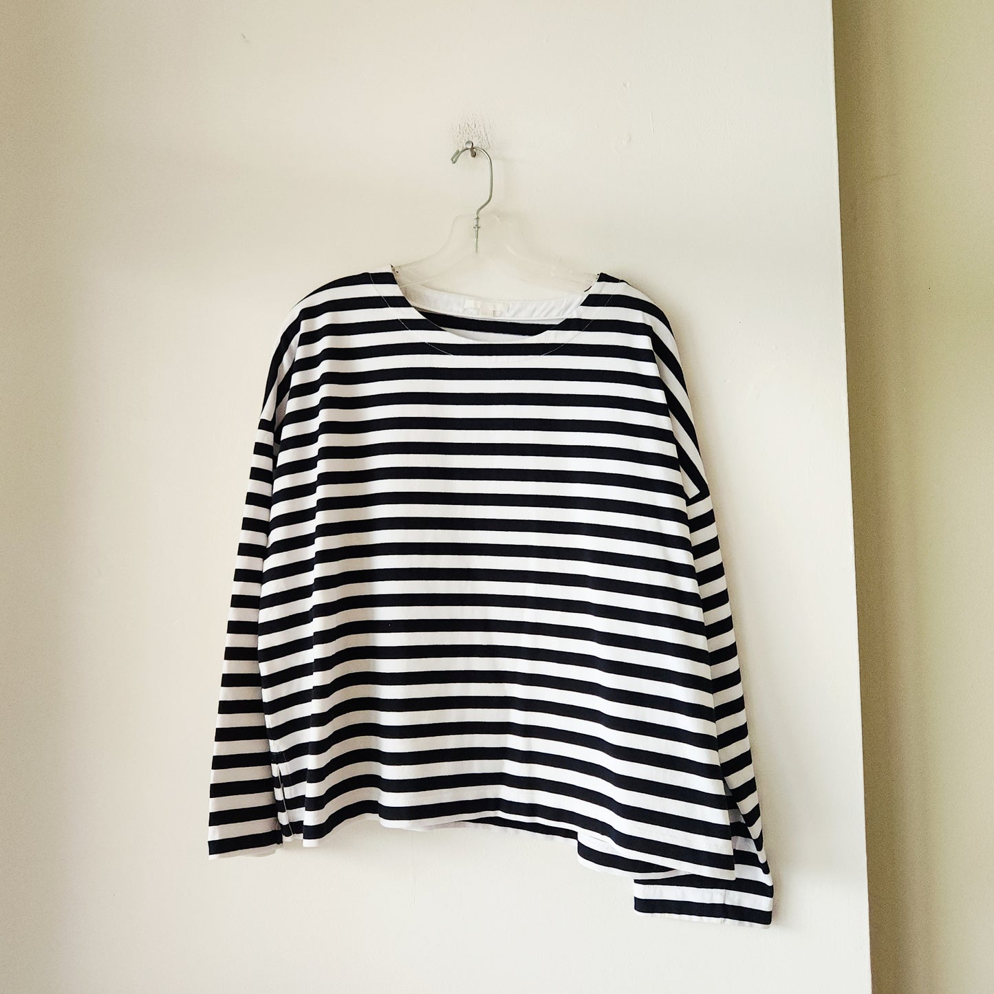 Cos 100% Cotton Boxy Fit Nautical Stripe Top - L