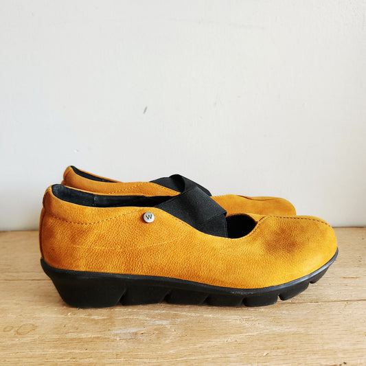 Wolky Goldenrod Yellow Slip On Shoes - size 39