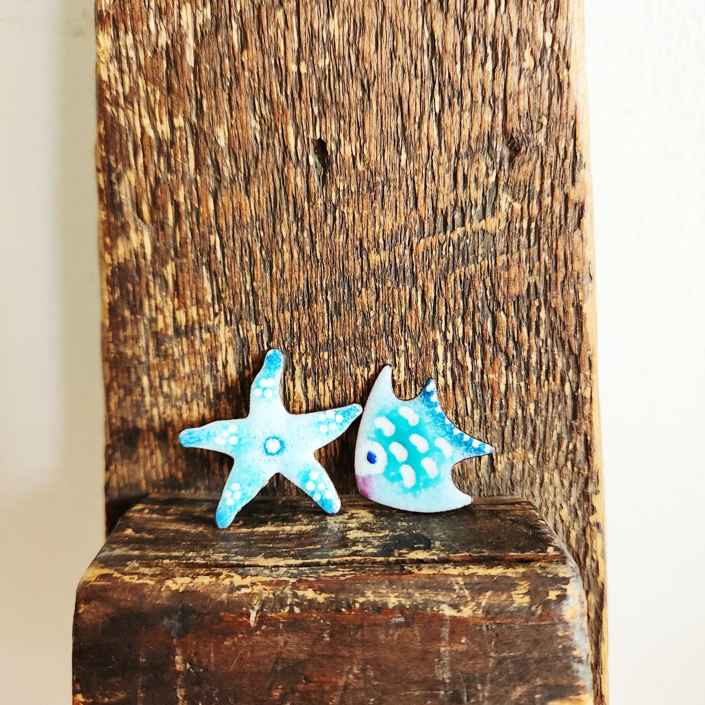 Enamel Starfish & Fish Pins