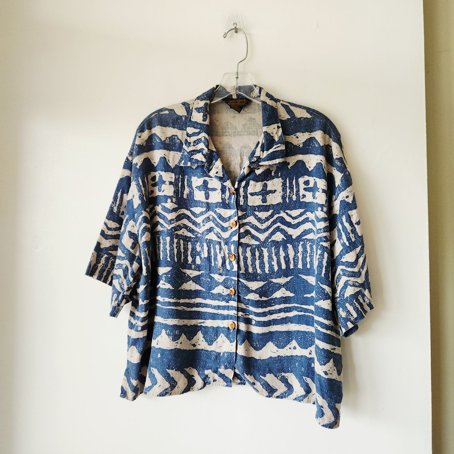 Eddie Bauer 100% Linen Boxy Fit Crop Shirt - L