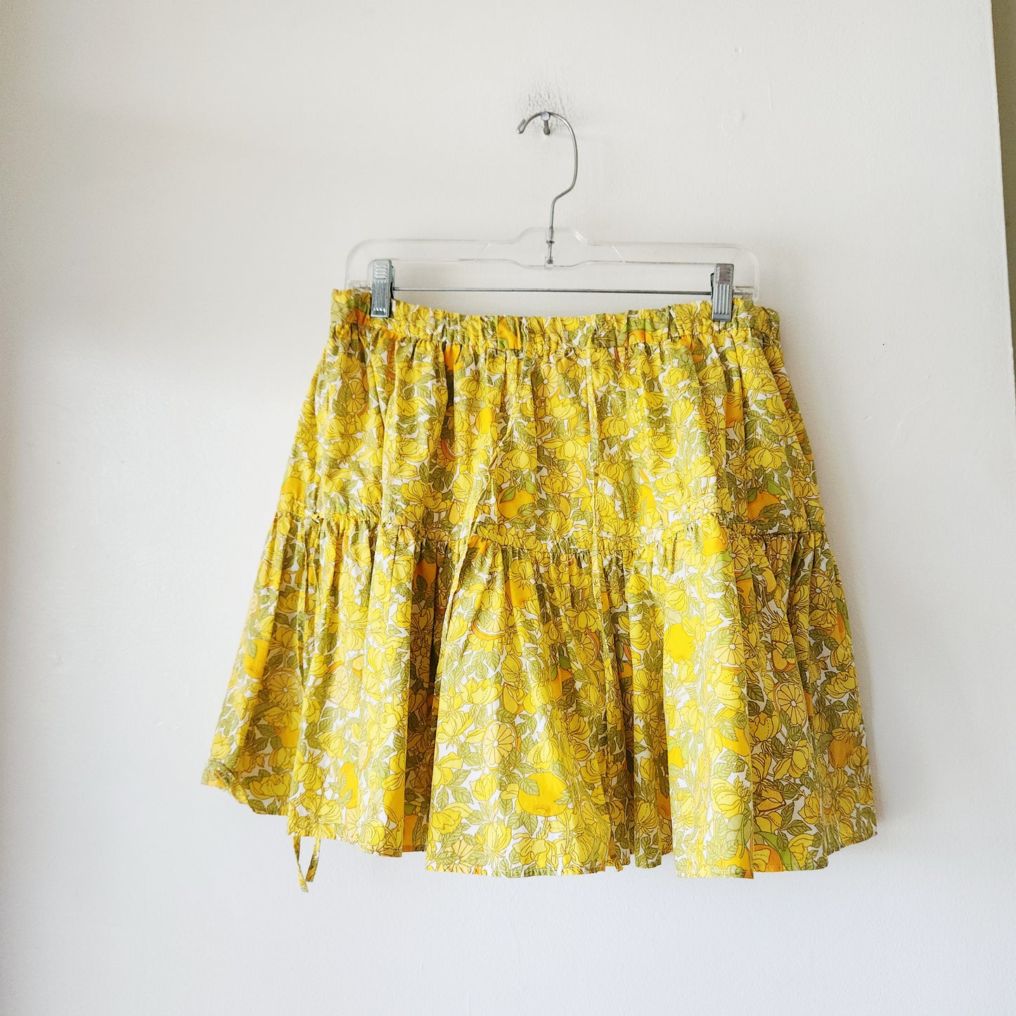 LOFT Tiered Miniskirt with Drawstring Details - M