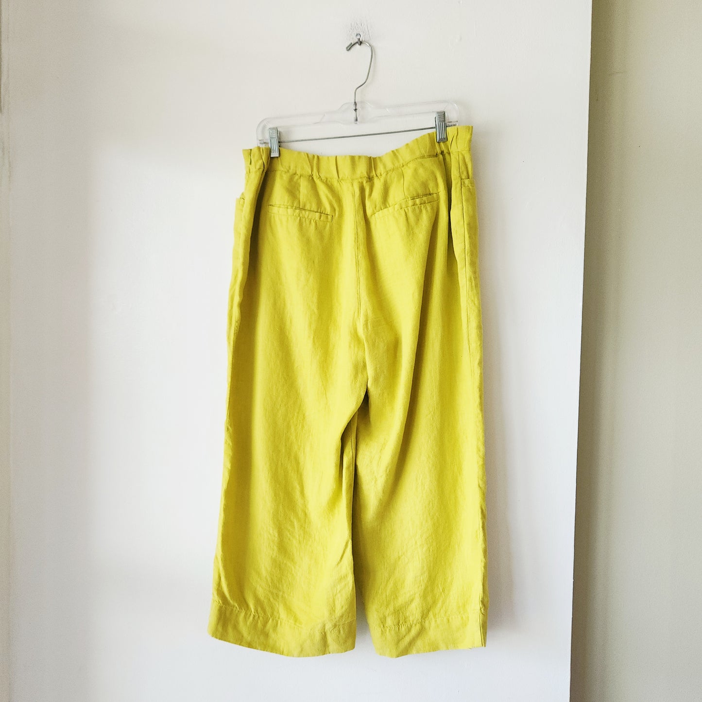 J Jill Love Linen 100% Linen Chartreuse Pants - M Petite