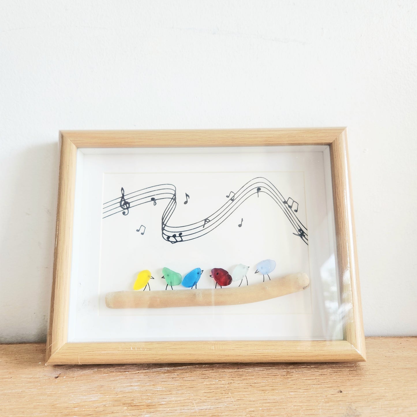 Litepedia Seaglass Birds singing Frame 7"x10"