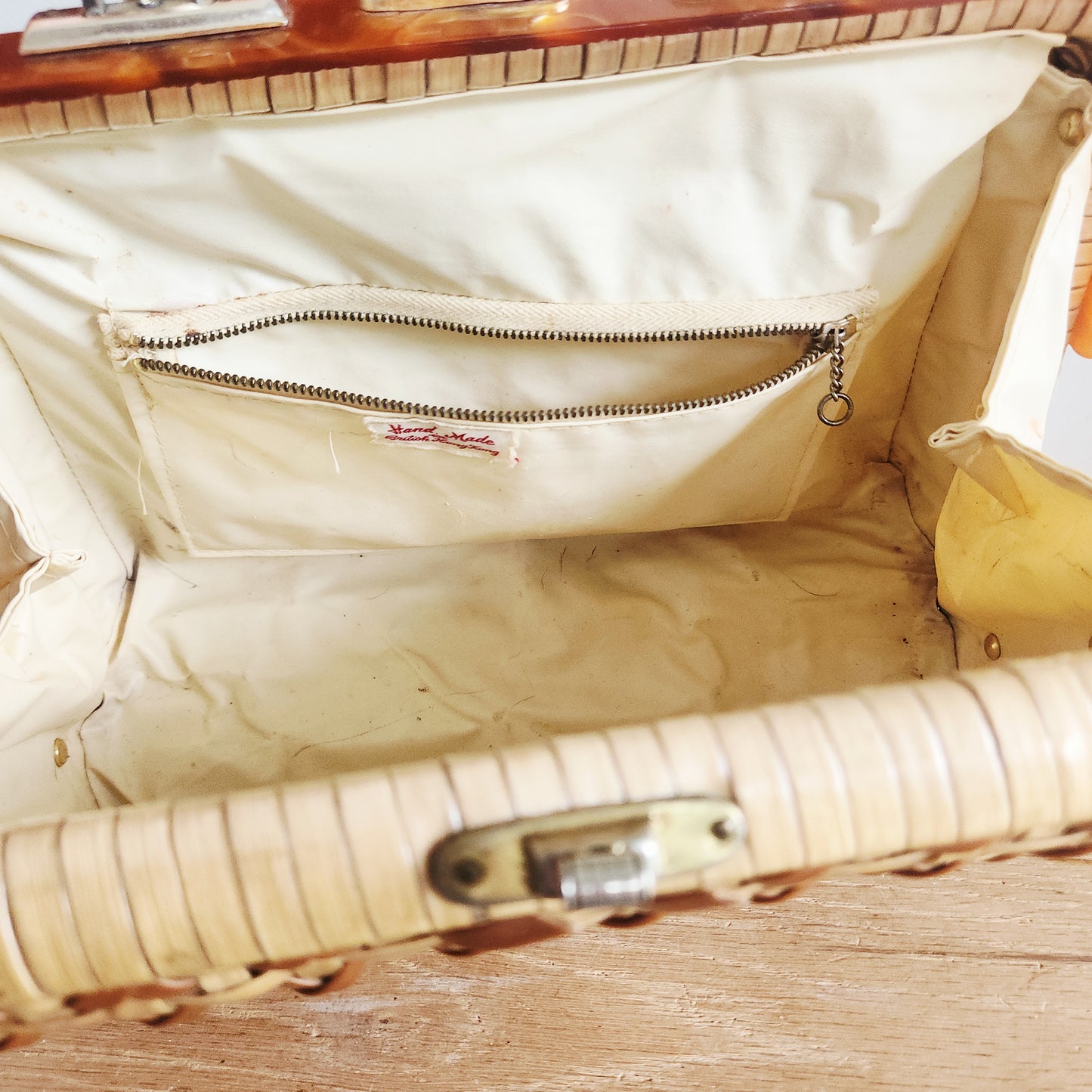 Vintage Basket Purse with Turn Lock Closure