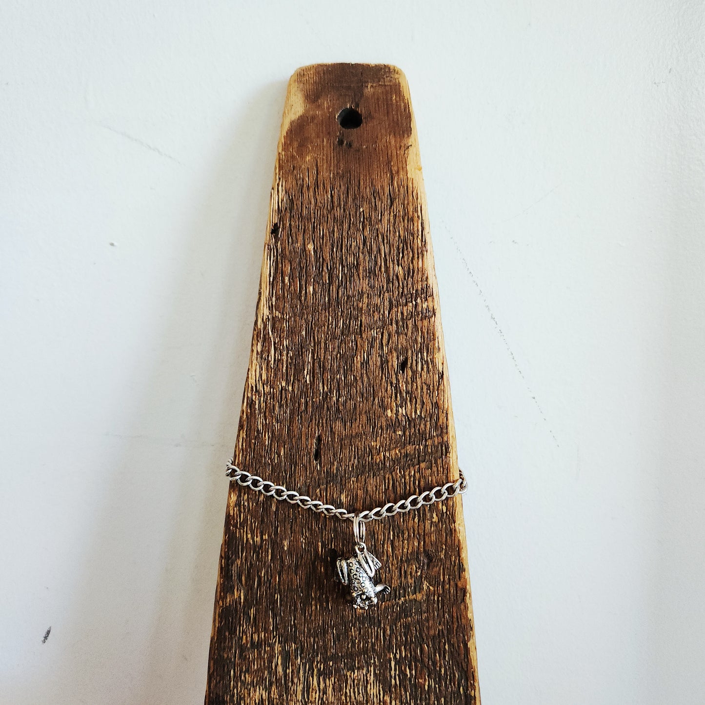 Sterling Silver Chain Bracelet with Frog Prince Charm