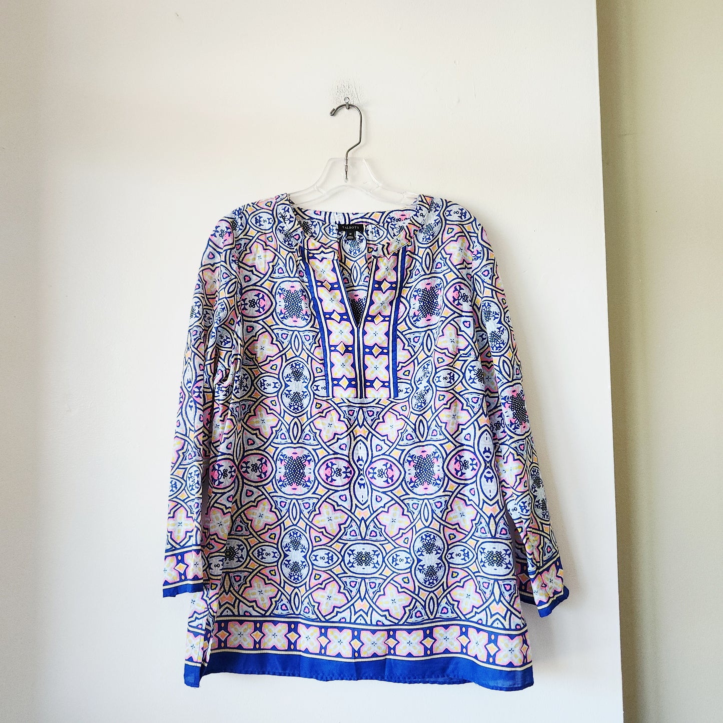 Talbots 100% Cotton Pattern Tunic Top - M