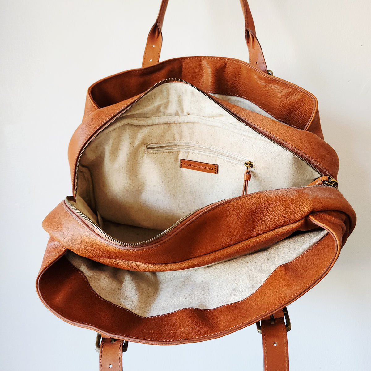 Mark & Graham Leather Brooklyn Carryall with Buckle Detail