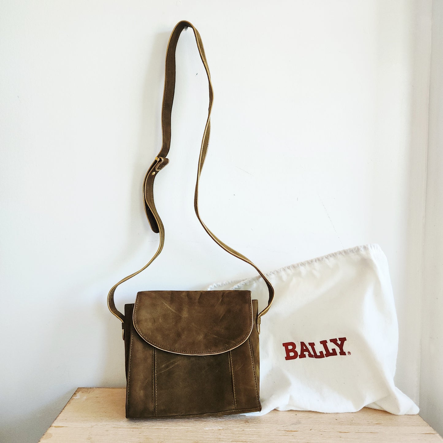 Vintage Bally Suede Flap Front Purse