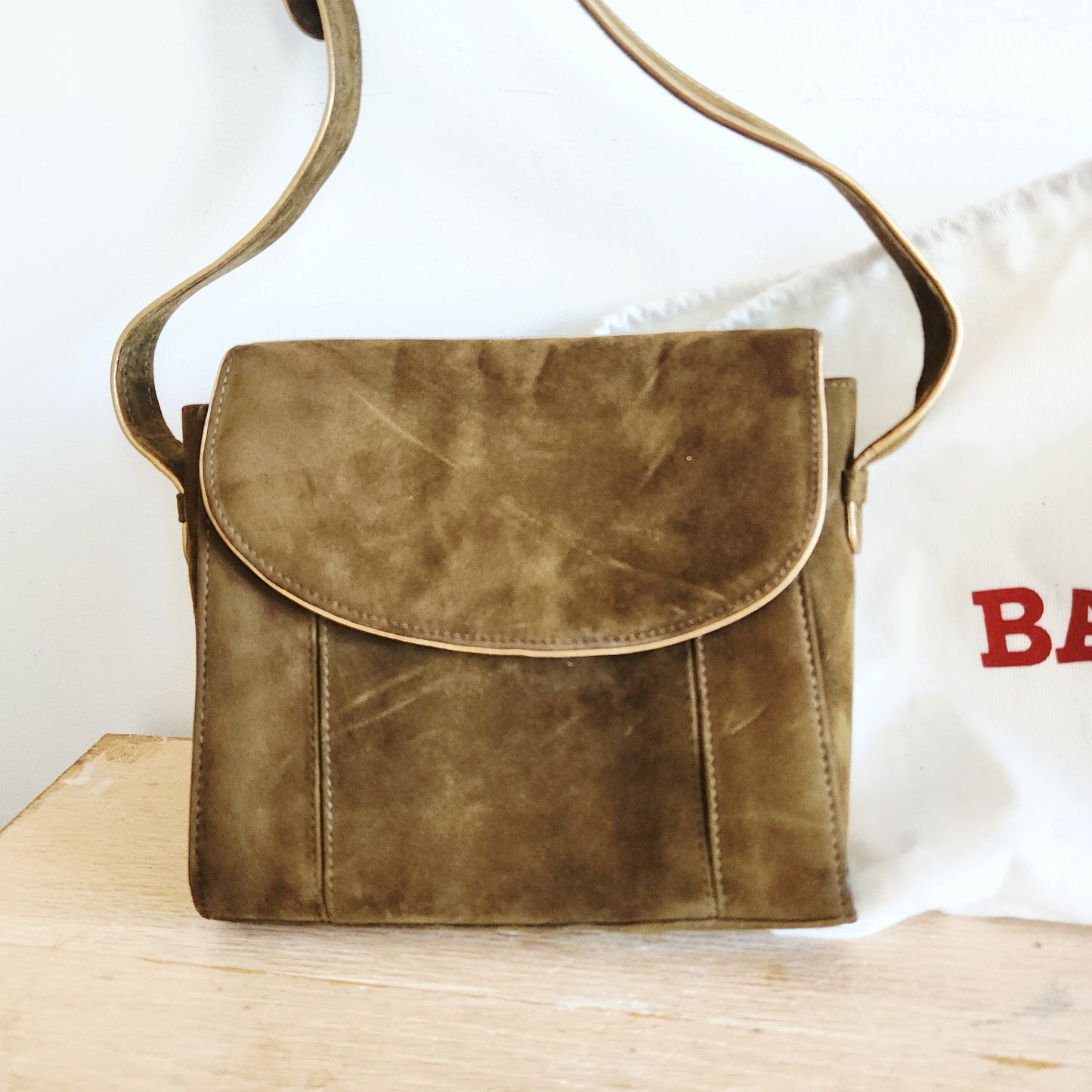 Vintage Bally Suede Flap Front Purse