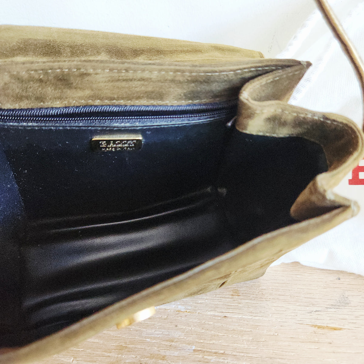 Vintage Bally Suede Flap Front Purse
