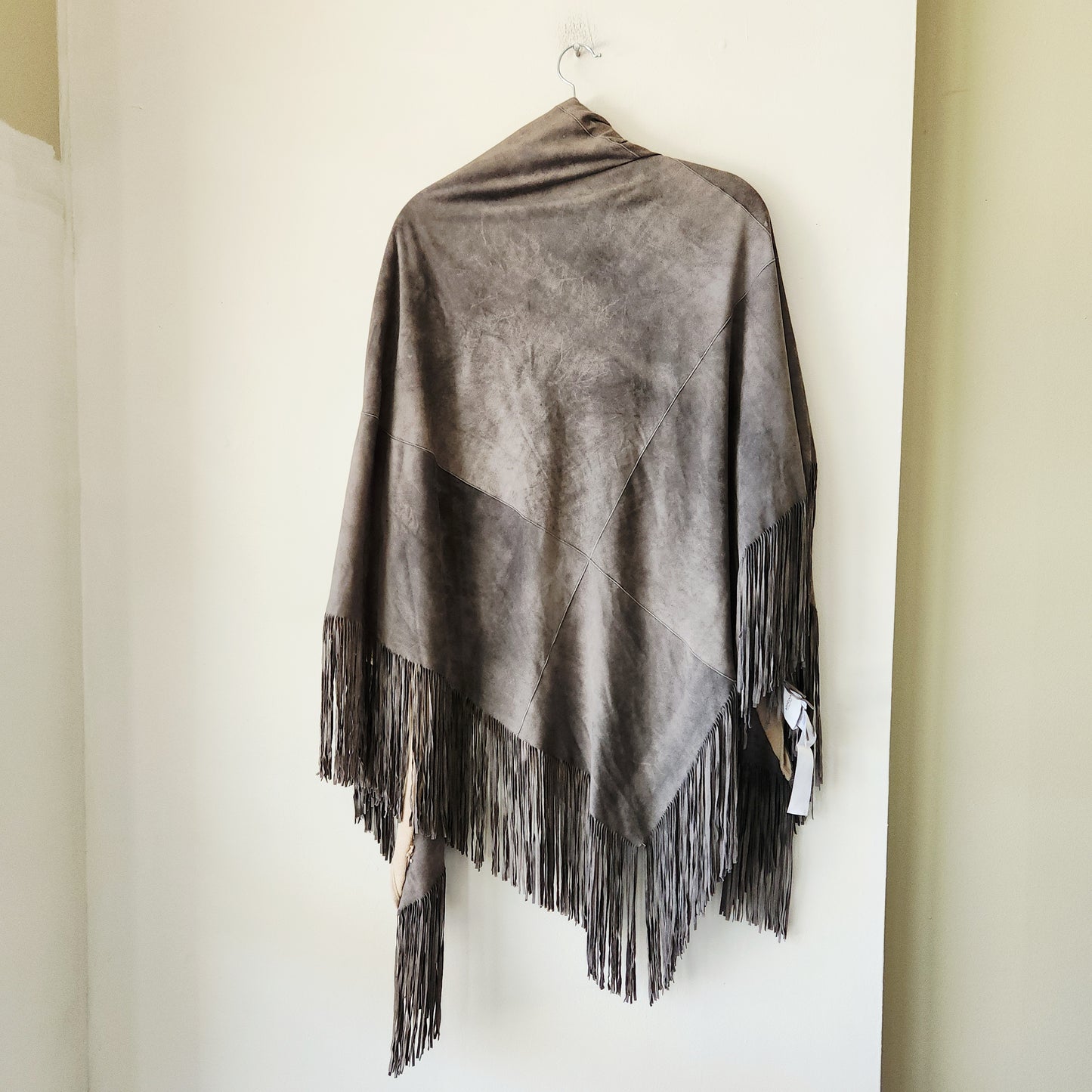 Agnona Suede & Cashmere Shawl with Fringe