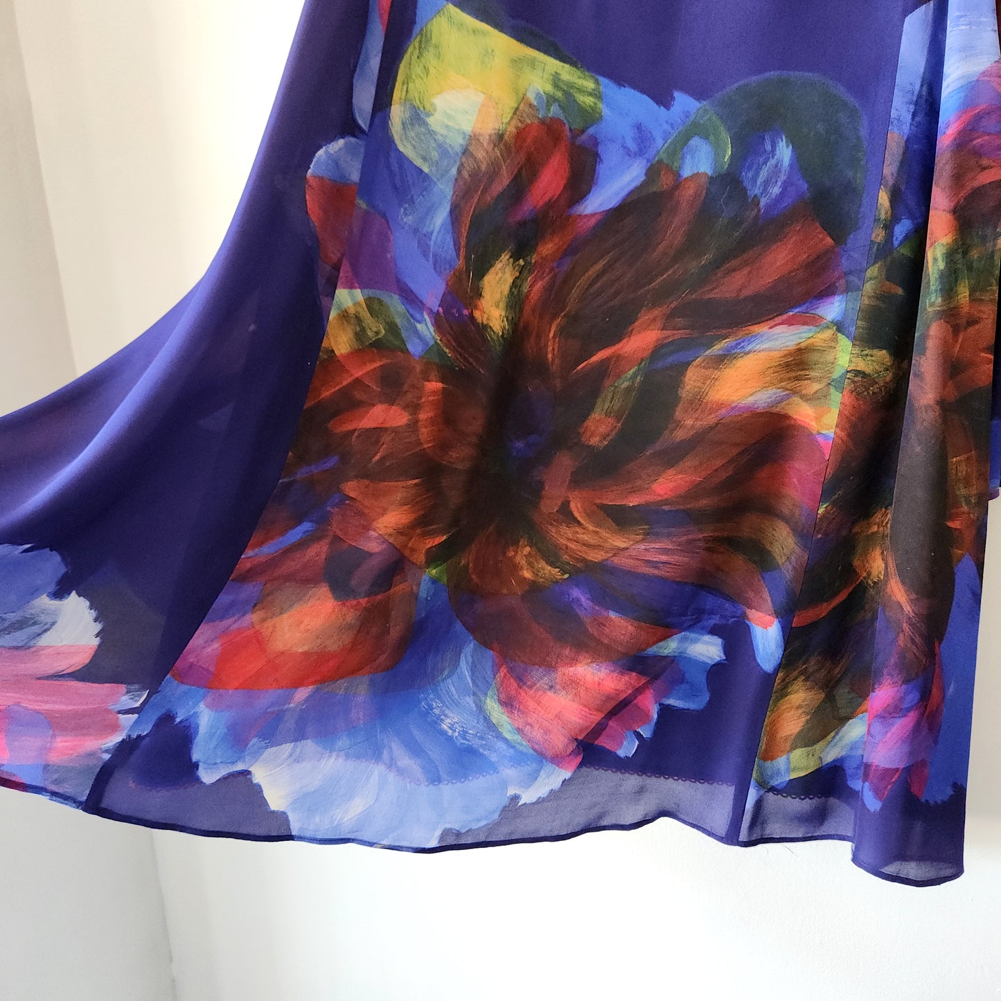 Leifsdottir 100% Silk Abstract Print Swing Dress - XL