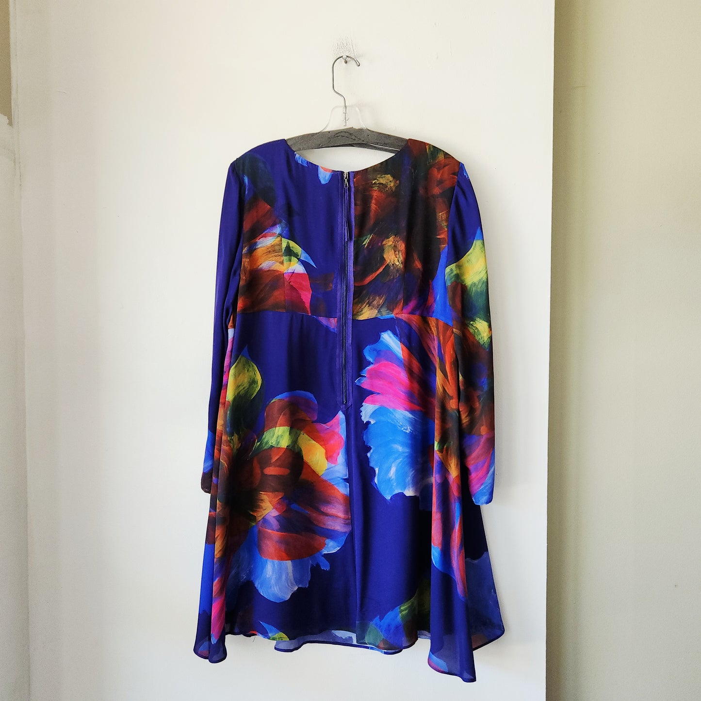 Leifsdottir 100% Silk Abstract Print Swing Dress - XL