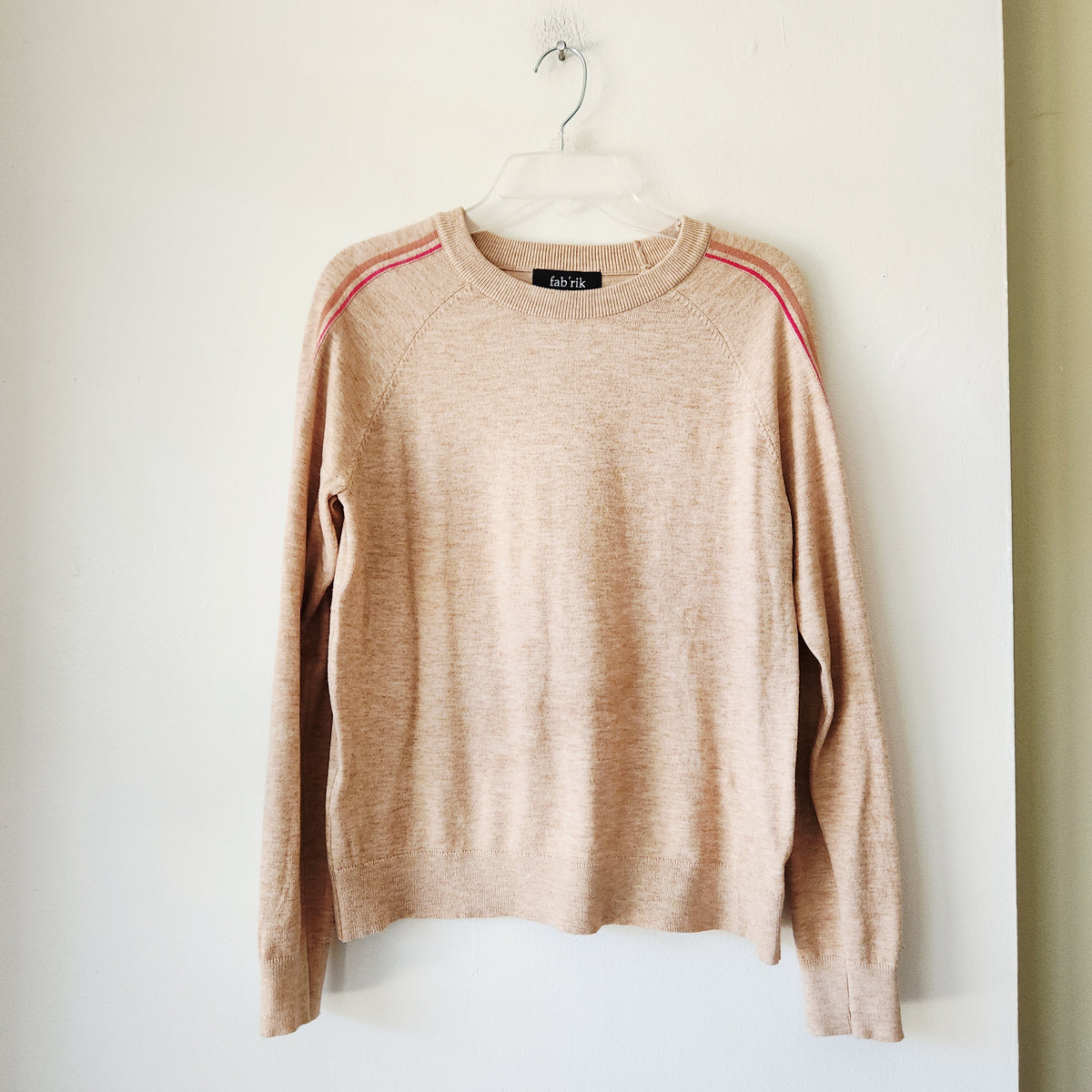 Fab'rik Crewneck Sweater with Racing Stripe Detail - S
