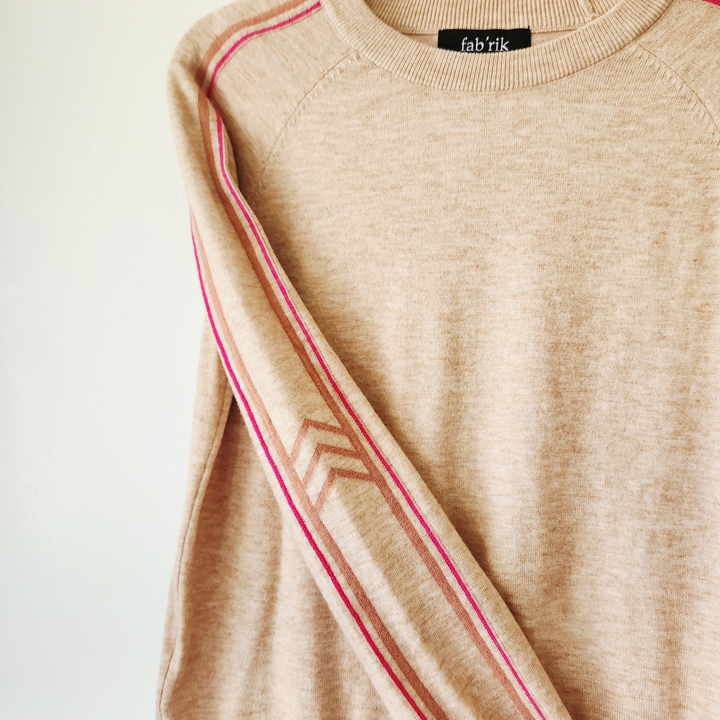 Fab'rik Crewneck Sweater with Racing Stripe Detail - S