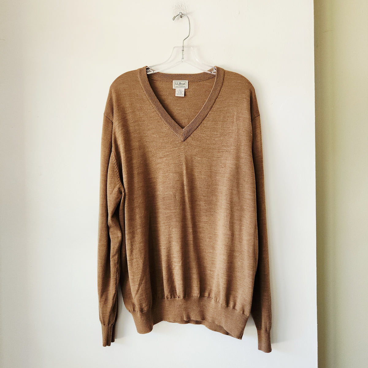 LL Bean 100% Merino Wool V-Neck Sweater - XL