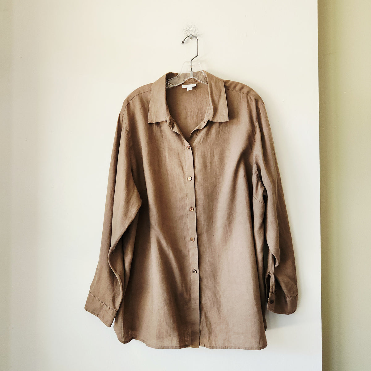 J Jill Love Linen 100% Linen Button Up Shirt - 2X