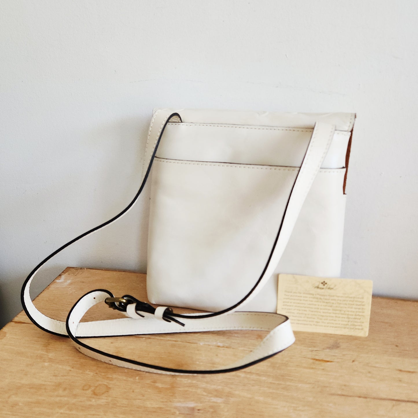 Patricia Nash White Tooled Crossbody Purse