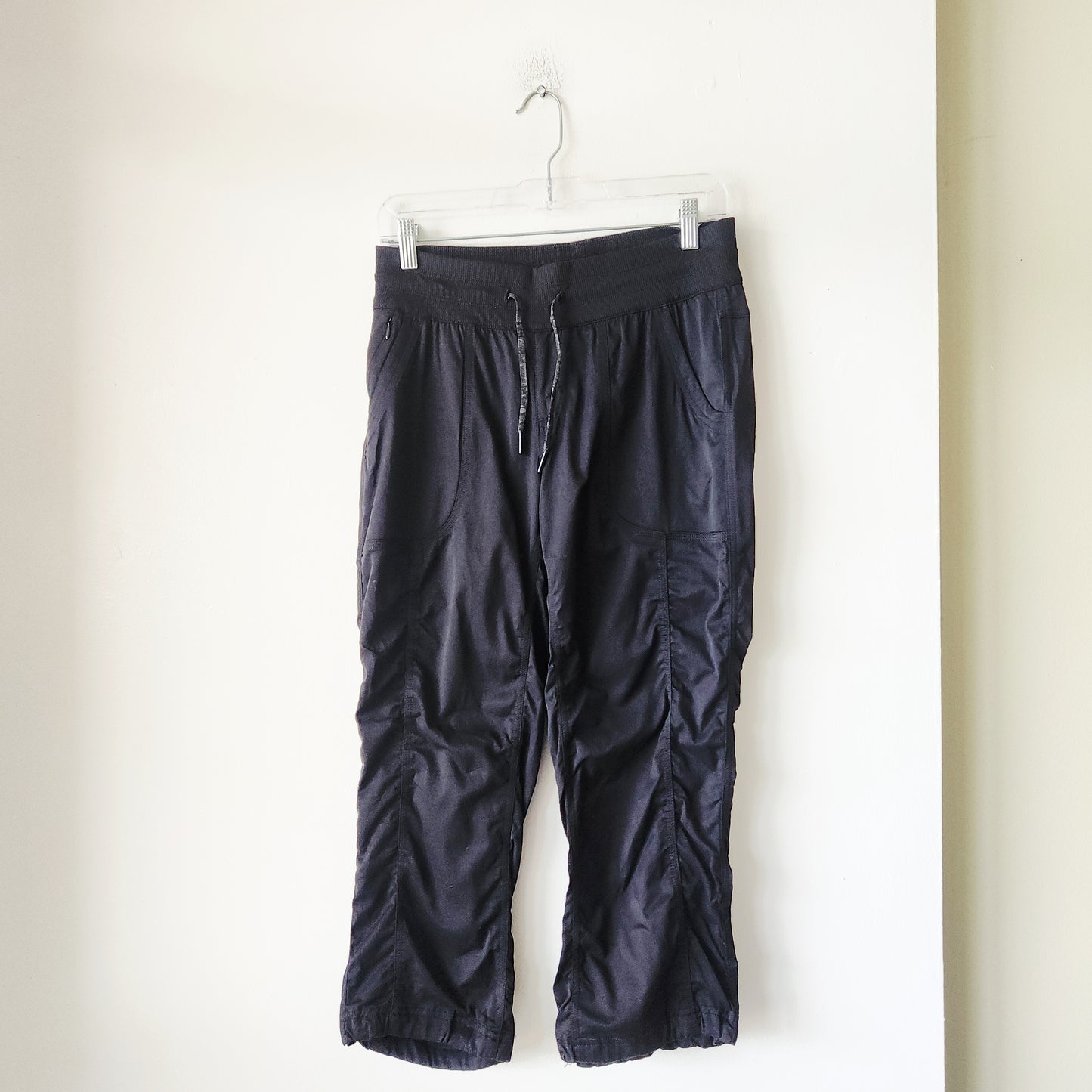 The North Face Black Crop Fit Hiking Pants with Ruching Detail - S