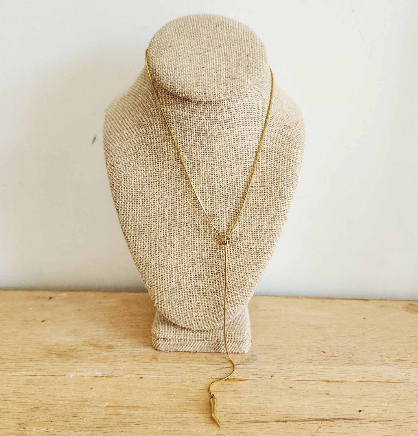 Goldtone Adjustable Y Necklace