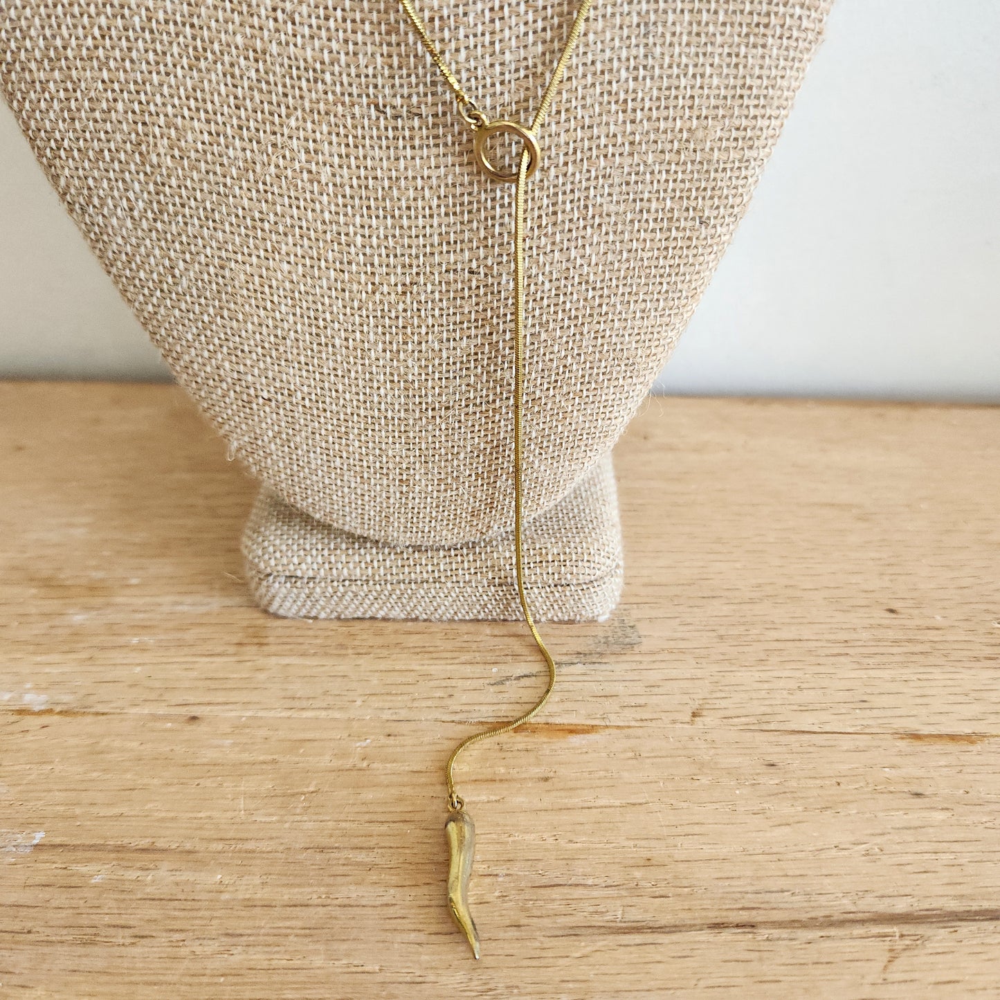Goldtone Adjustable Y Necklace