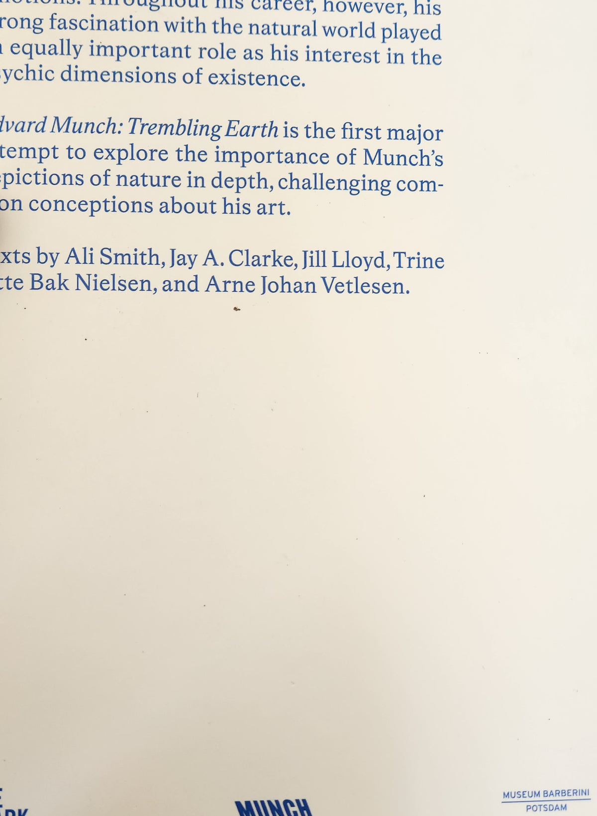Edward Munch Trembling Earth HB Art Book