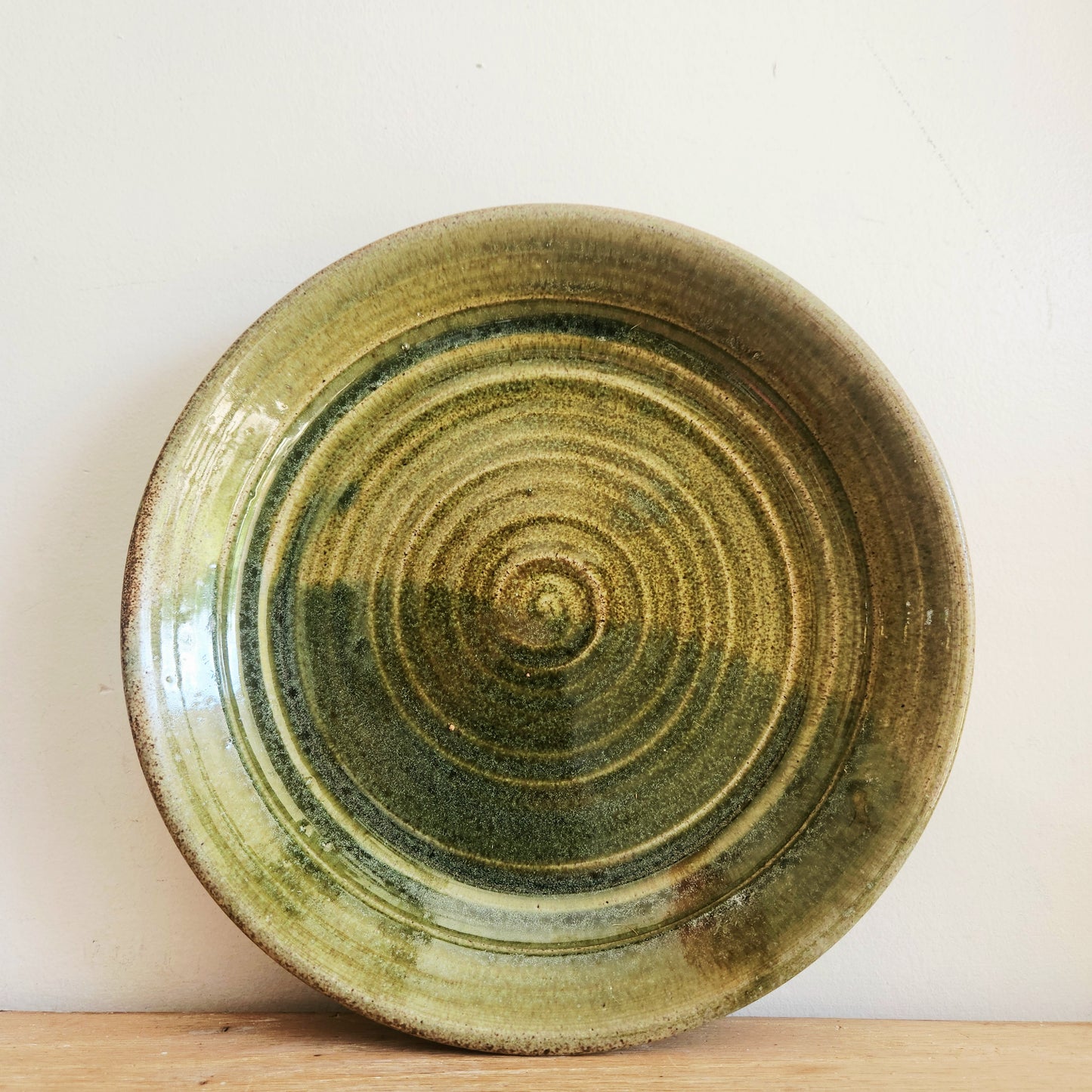 Handmade 11" Stoneware Pie Dish Signed EB