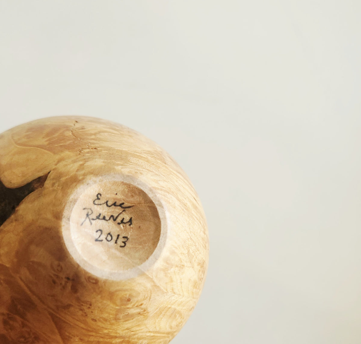 Eric Reeves Hand Turned Burl Wood Vessel 4"