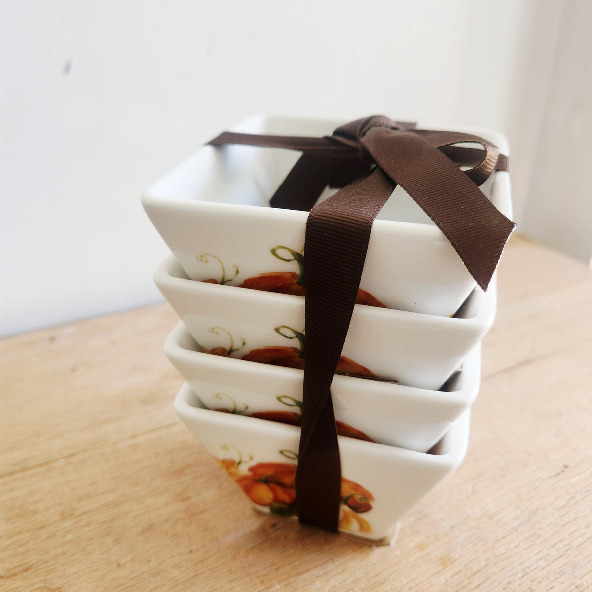 Mini Pumpkin Bowls Ceramic Set of 4