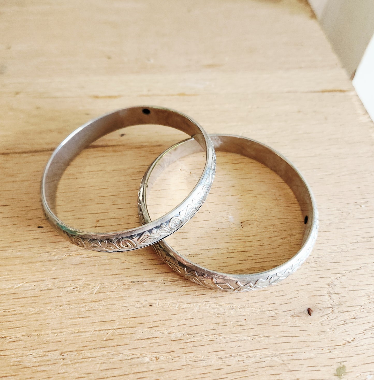 Silvertone Bangles - Set of 2