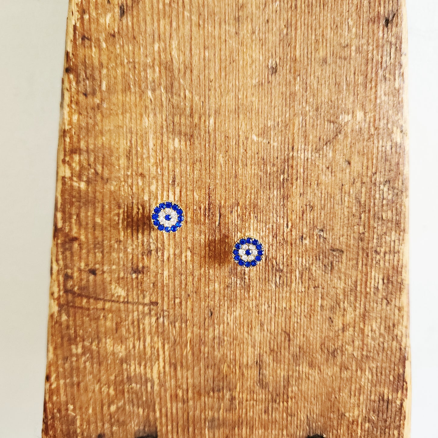 Evil Eye Rhinestone Stud Earrings