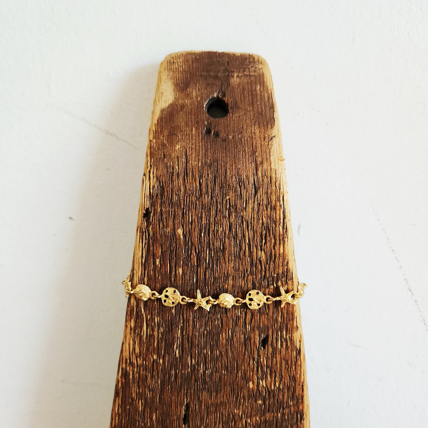 Goldtone Sand Dollars & Starfish Bracelet